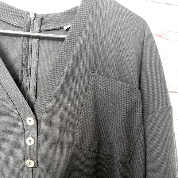 Women's Black Long Sleeve Romper - Picture 2 of 9